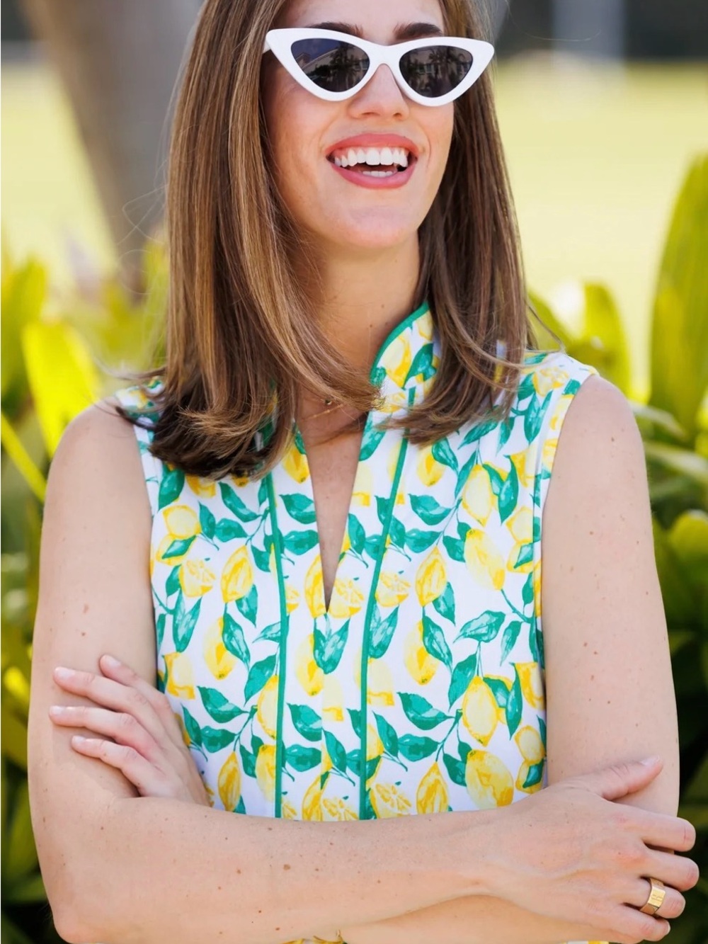 Duffield Lane Lemon Print Tiered Dress - Yellow & Green - Picture 4 of 16